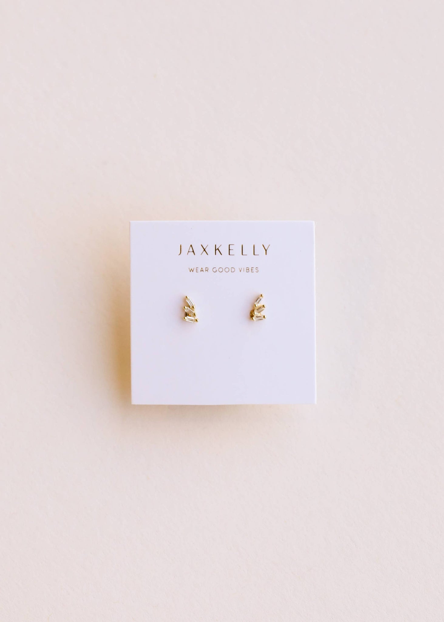 Offset Trio - White CZ - Gold Earrings - Lulu Bella Boutique