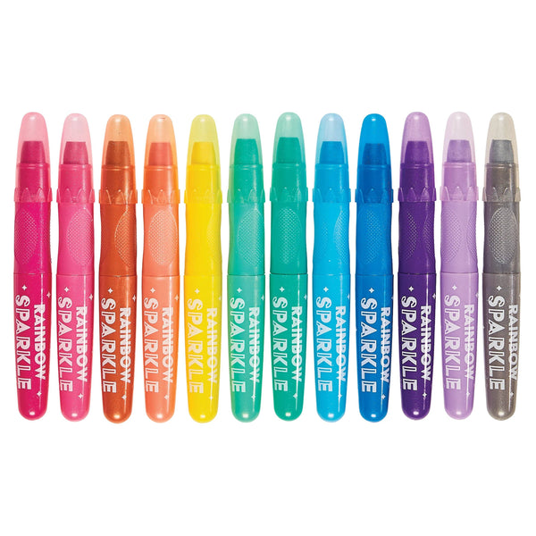 Rainbow Sparkle: Watercolor Gel Crayons (Set of 12) - Lulu Bella Boutique