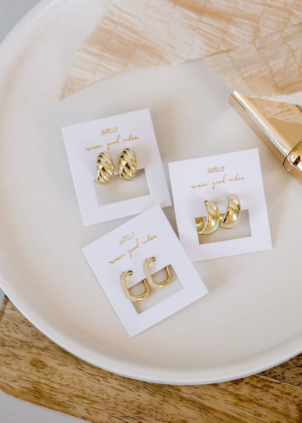 Gold Hoop - Wide - Gold Earrings - Lulu Bella Boutique