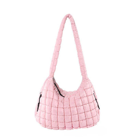 Solid Color Cloud Bag Large Capacity Shoulder Bag DP6102: Pink - Lulu Bella Boutique
