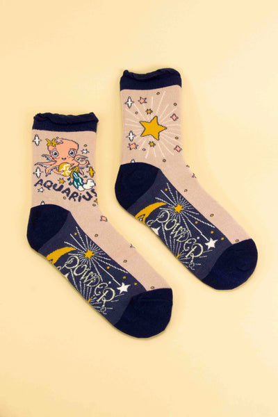 Zodiac Socks: Aquarius - Lulu Bella Boutique