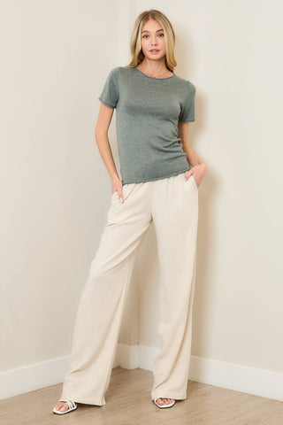 Everyday Knit Tee VERYDAY KNIT TEE FWMT0276: SEAGRASS - Lulu Bella Boutique