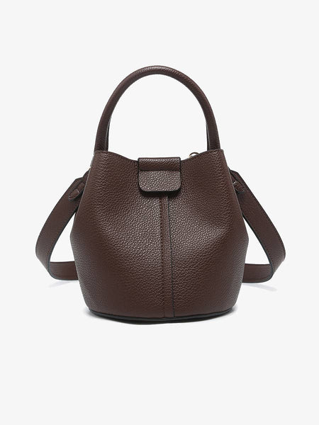 M2528 Farrah Bucket Bag w/ Top Handle & Inner Bag: Cherry Lacquer - Lulu Bella Boutique