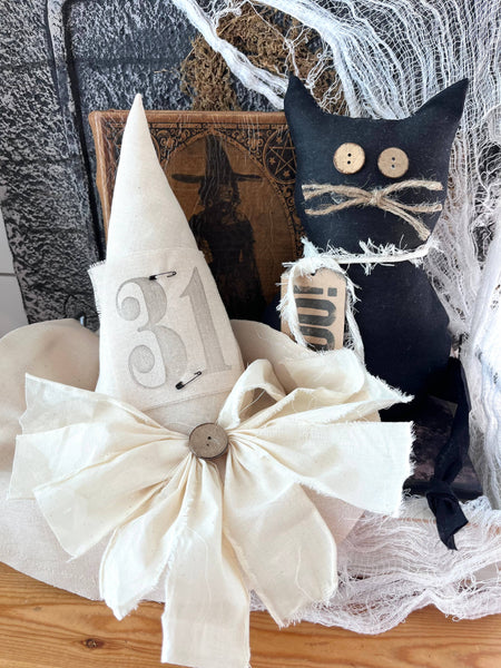 Primitive Witch Hat Natural Cotton 2, Halloween Home Decor : All Natural - Lulu Bella Boutique