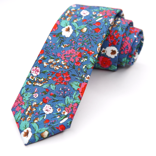 Hilton Head Floral - Men's Tie: Mens Big & Tall - 3" wide x 62" long