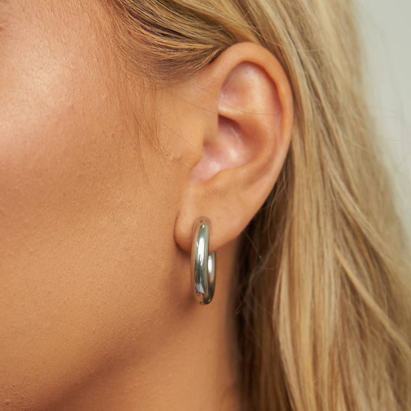 Silver Chunky Hoops