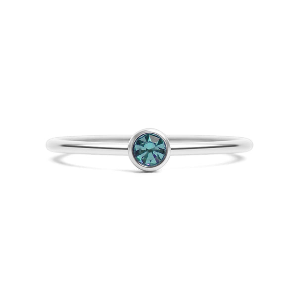 Stainless Steel Birthstone Stacking Ring: March / 7
