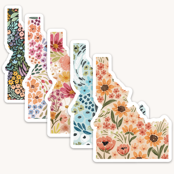 Idaho Floral State Sticker, 3x3 in.: Countryside Blooms - Lulu Bella Boutique