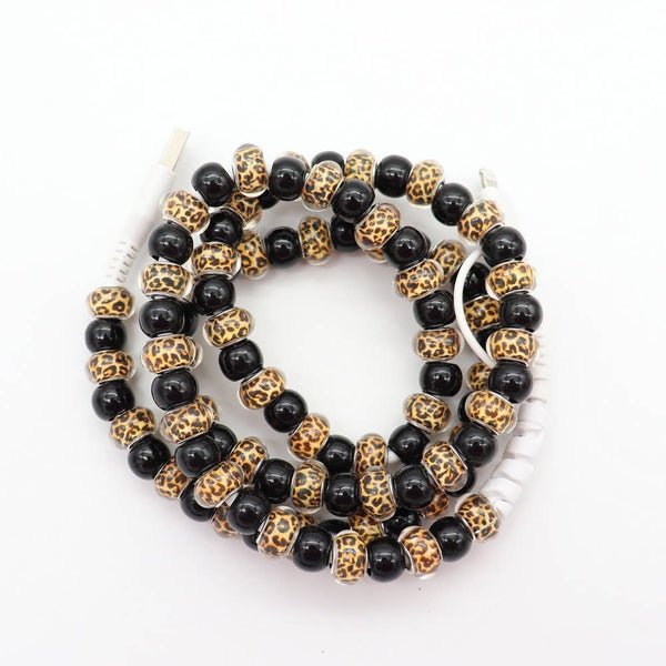 Pink heart & Floral & checker Beaded 2 in 1 Charging Cable - Lulu Bella Boutique