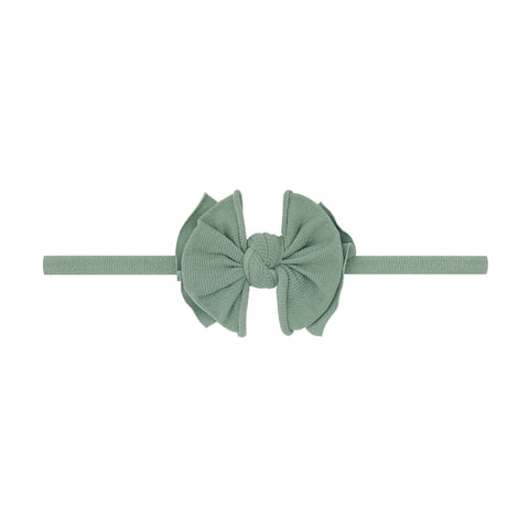 Baby Bling® Baby FAB® Skinny soft nylon bow headband: Sage - Lulu Bella Boutique