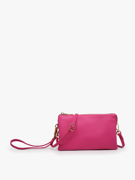 M013 Riley Monogrammable 3 Compartment Crossbody/Wristlet: Earth Grey - Lulu Bella Boutique