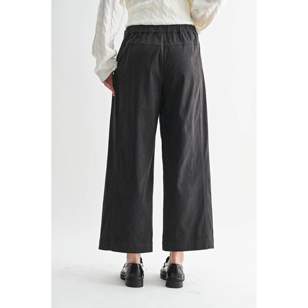 CORDUROY WIDE LEG PANTS: Charcoal - Lulu Bella Boutique