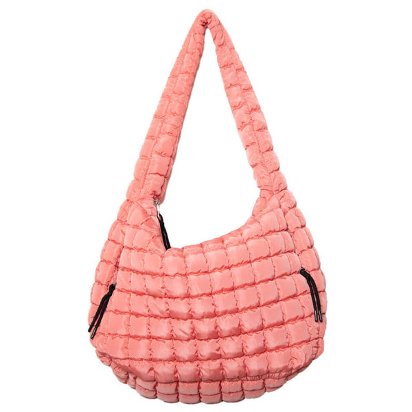 Coral X-Large Quilted Tote: Coral