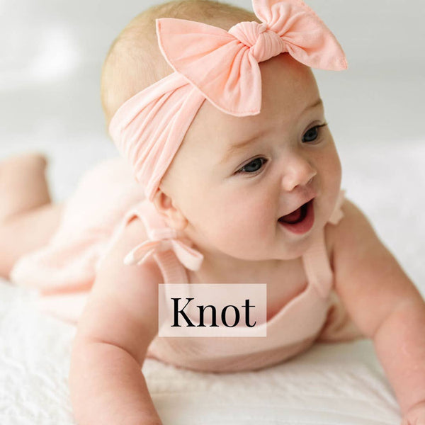 Baby Bling® The Original Knot soft nylon headband: Peach - Lulu Bella Boutique
