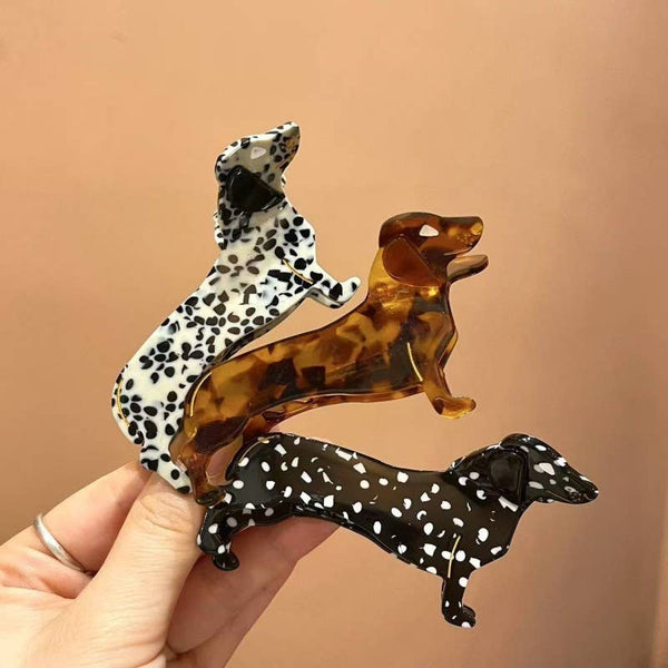 TRENDING DOG SERIES - DOG HAIR CLAW CLIPS | 40H1032: OFF WHITE - Lulu Bella Boutique