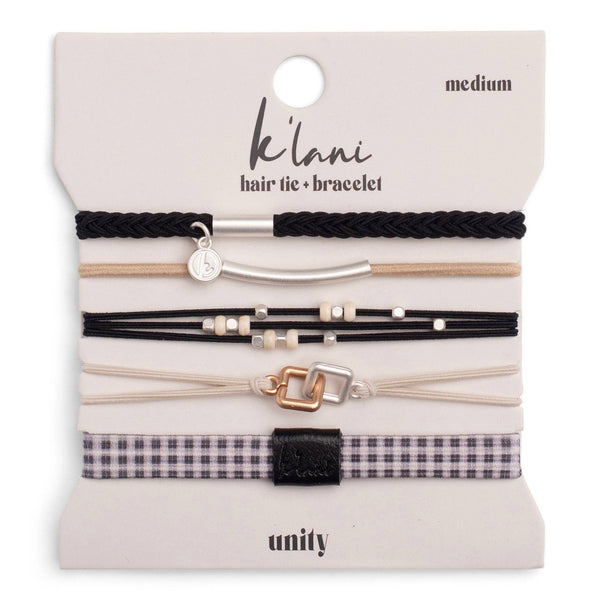 "Unity" Interlocking Charm Hair Tie Bracelet: Small