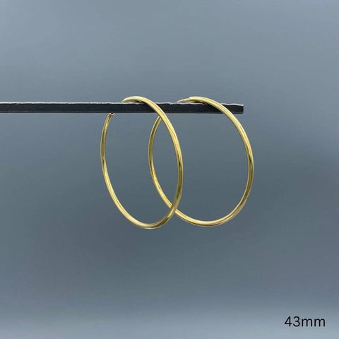 2mm Gold-filled Endless Hoop Earrings: 43mm