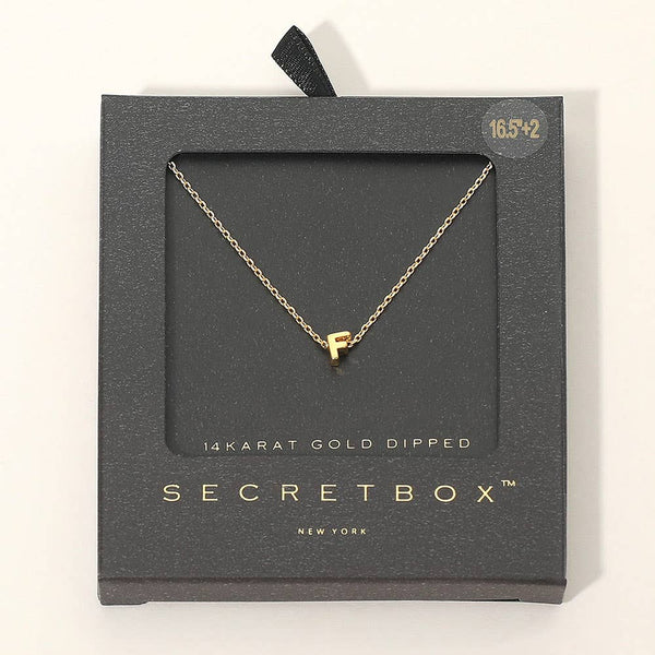 SECRET BOX_14K Gold Dipped Initial Monogram Pendant Necklace: ~J~