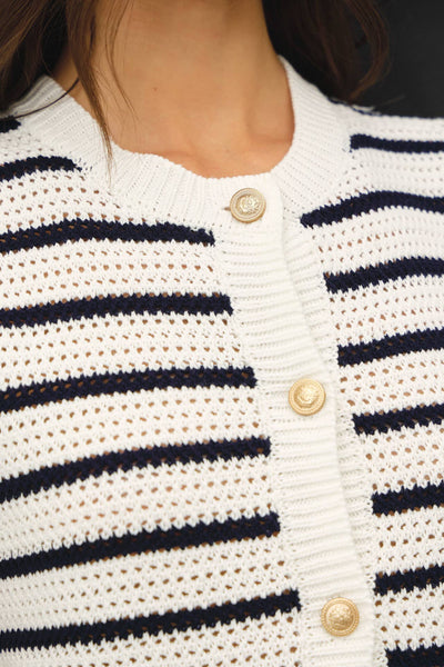 WAFFLE SWEATER VEST WITH POCKES: NAVY / S - Lulu Bella Boutique