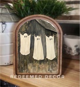Arch Top Ghost Laundry Framed Art   : 6x8" - Lulu Bella Boutique