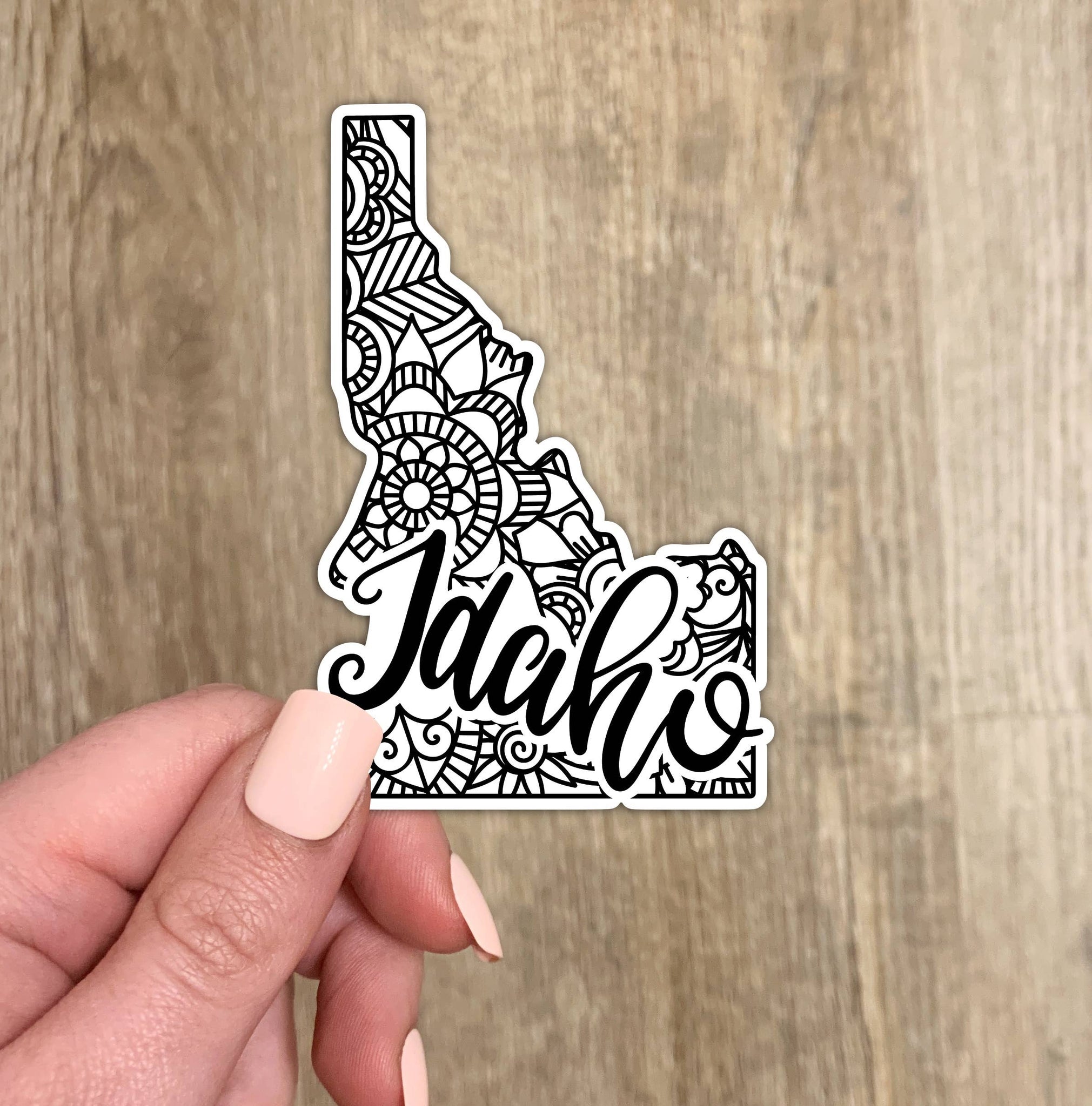 Idaho Mandala Sticker (20 Color Options): Black