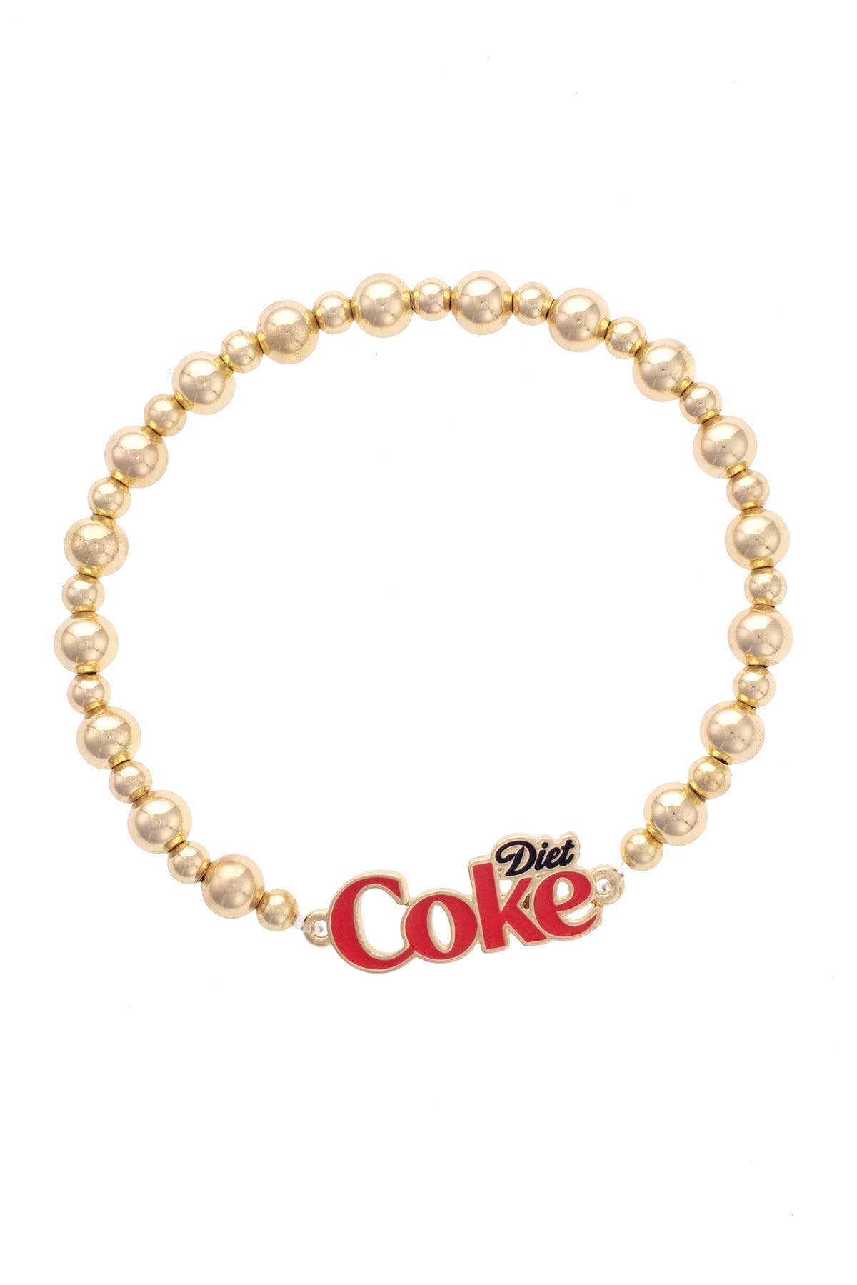 Diet Coke Enamel Logo Stretch Bracelet in Red/Black - Lulu Bella Boutique