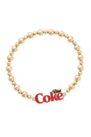 Diet Coke Enamel Logo Stretch Bracelet in Red/Black - Lulu Bella Boutique
