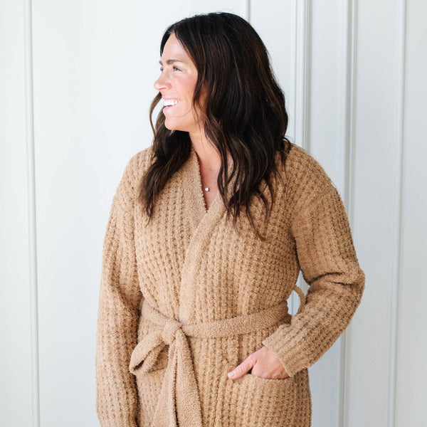 WAFFLE KNIT ROBES: Oxford / XL