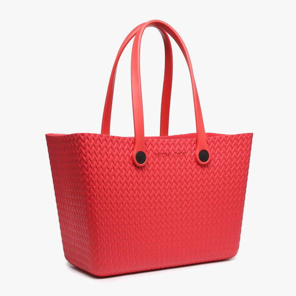 V2023TX Carrie Textured Versa Tote w/ Straps: Watermelon