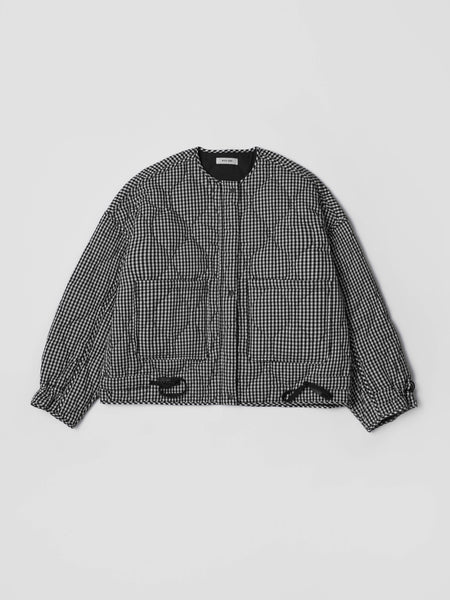 The Rochelle Jacket | Women's Quilted Gingham Jacket: Black