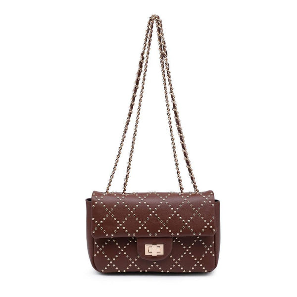 Avery Studded Crossbody: Chocolate - Lulu Bella Boutique