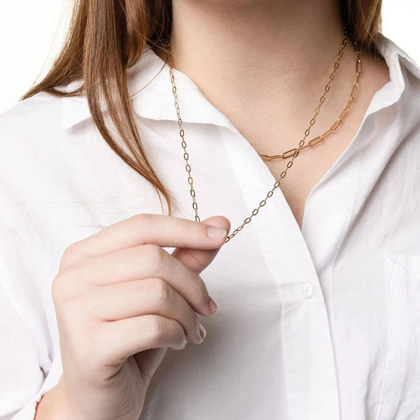 14K Gold Filled PLUS™ 2.5MM Paperclip Chain Necklace: 18"