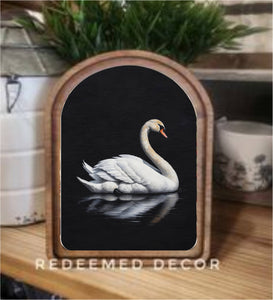 Arch Top Swan Framed Art - Lulu Bella Boutique