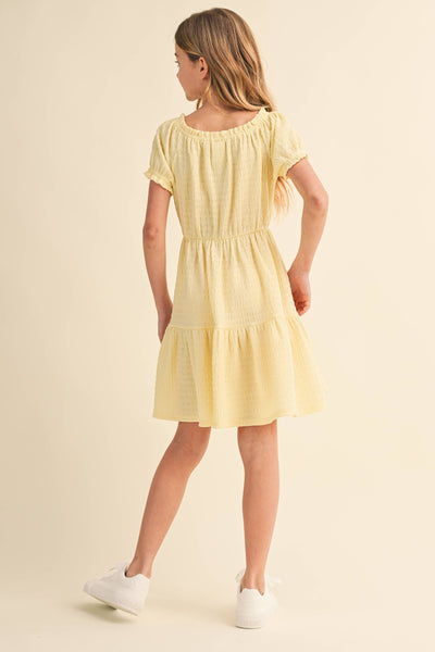 TWEEN KIDS GIRLS PUFF SLEEVE TIERED DRESS (7-14): 7 - Lulu Bella Boutique