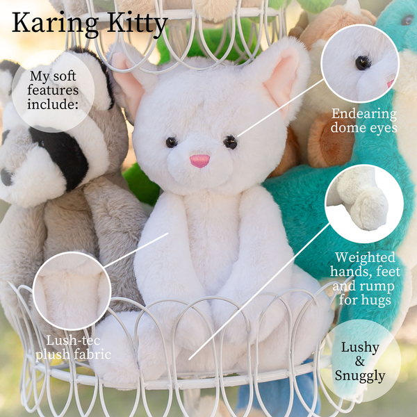 World's Softest Lushee 16 inch - Karing Kitty WHT Plush Toy - Lulu Bella Boutique
