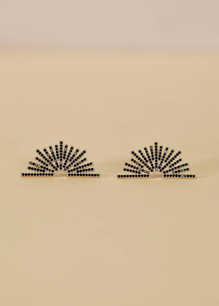 Celestial - Black Sunburst - Gold Earrings