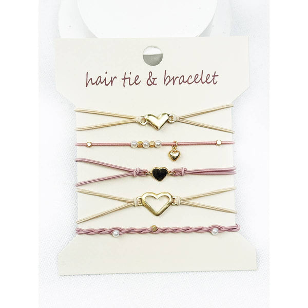 Boho Inspired Minimal Heart Hair Tie Bracelets: MIX COLOR / ONE(6) - Lulu Bella Boutique