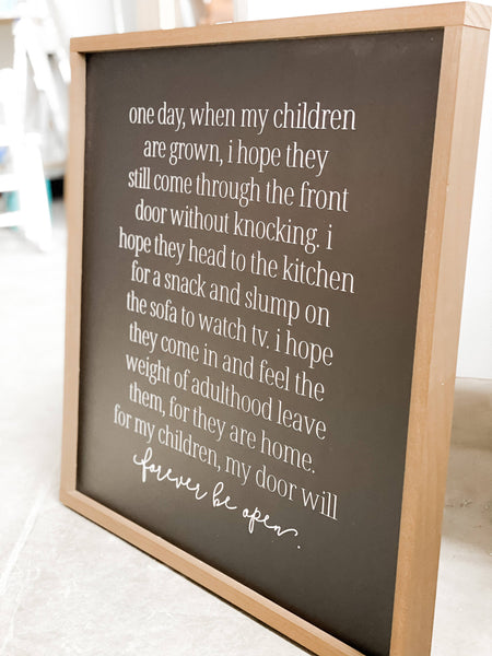 One Day When My Children | Mother's Day Gift: White / Light Oak / 9x9" - Lulu Bella Boutique
