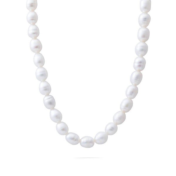 18K Gold PVD Freshwater Pearl Beaded Necklace: Gold