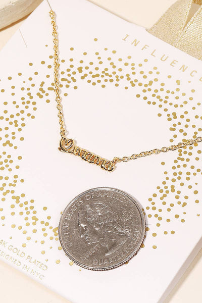 Handwritten Heart Mama Charm Necklace: G - Lulu Bella Boutique