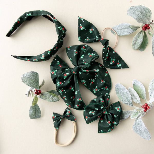 Holly Jolly | Pigtail Set - Petite Party Bow