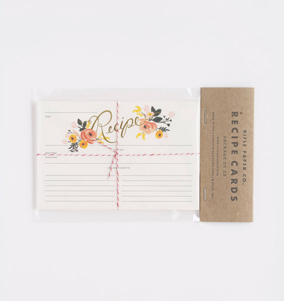 Pack of 12 Peony Recipe Cards