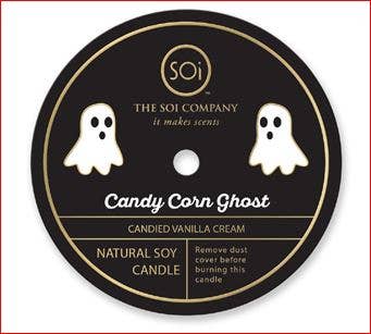 Candy Corn Ghost 12oz Icon Confetti Halloween Candle - Lulu Bella Boutique