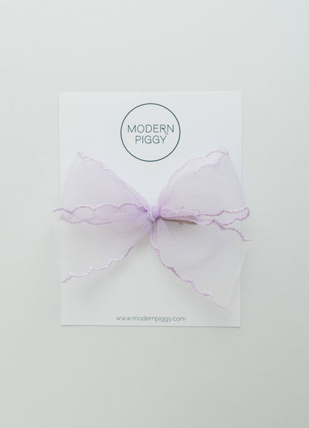 Lavender Mist | Ribbon Bow: Nylon Headband - Lulu Bella Boutique