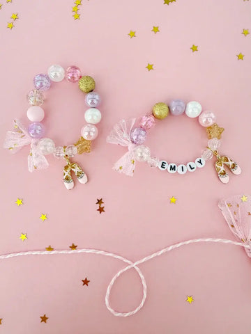 Ballet Recital Ballerina Beaded Charm Bracelet - Lulu Bella Boutique