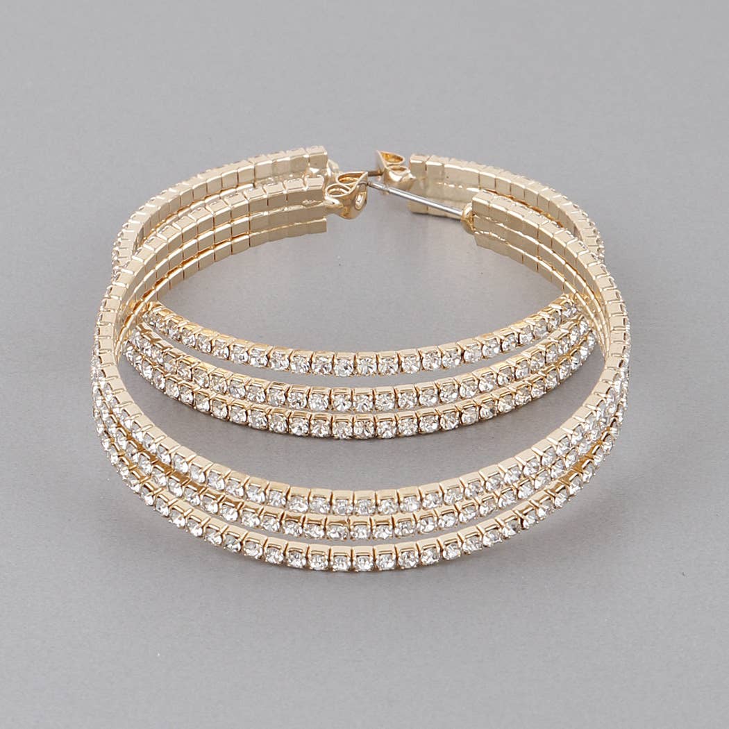 Triple Jewel Hoop Earrings: GCL