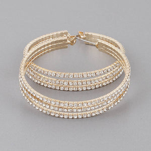 Triple Jewel Hoop Earrings: GCL