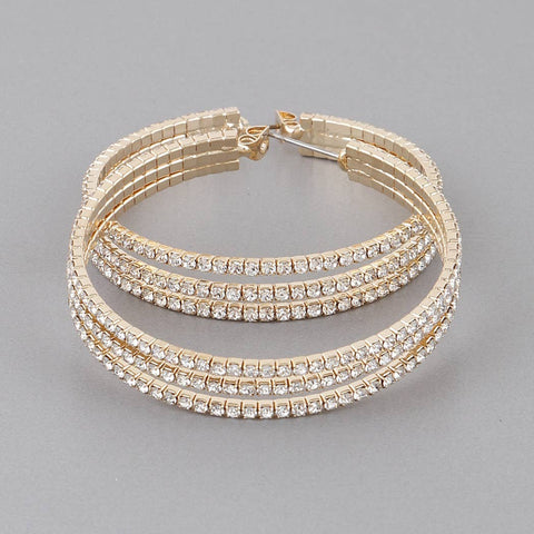 Triple Jewel Hoop Earrings: GCL