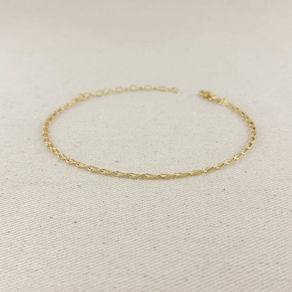 18k Gold Filled Detailed Chain Anklet - Lulu Bella Boutique