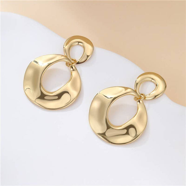 18K Stainless Steel Tarnish Free Drop Earrings | 40E497: GOLD - Lulu Bella Boutique